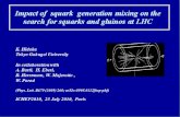 Impact of  squark  generation mixing on the search for squarks and gluinos at LHC