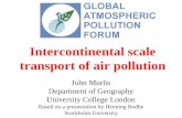 Intercontinental scale transport of air pollution