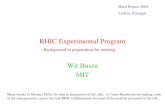 RHIC Experimental Program - Background in preparation for meeting