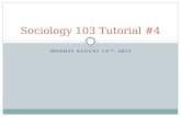 Sociology 103 Tutorial #4