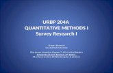 URBP 204A  QUANTITATIVE METHODS I Survey Research I