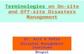 Terminologies  on On-site and Off-site Disasters Management