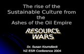 The rise of the  Sustainable Culture  from the  Ashes of the Oil Empire