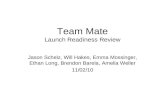 Team Mate Launch Readiness Review