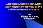 LAW COMMISSION OF INDIA 185 th  Report on Review of the Indian Evidence Act 1872