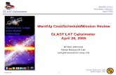 Monthly Cost/Schedule/Mission Review GLAST LAT Calorimeter  April 26, 2005