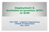 Deployment &  Available-to-promise (ATP) in SCM  Theories & Concepts