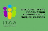 WELCOME TO THE INFORMATION EVENING ABOUT ENGLISH CLASSES