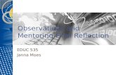 Observations and Mentoring Final Reflection