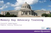 Memory Day Advocacy Training Carroll Rodriguez Public Policy Director