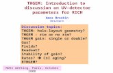 THGEM: Introduction to  discussion on UV-detector parameters for RICH