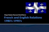 French and English Relations 1980’s 1990’s