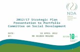 2012/17 Strategic Plan Presentation to Portfolio Committee on Social Development