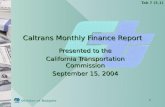 Caltrans Monthly Finance Report
