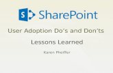 User Adoption Do’s and Don’ts