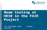 Beam Cooling at HESR in the FAIR Project