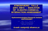 ATMOSPHERIC  FALLS  (DRY, WET)  –  INDICATOR OF  CLIMATIC-CHEMICAL  INTERACTION ASSESSMENT