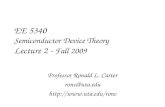 EE 5340 Semiconductor Device Theory Lecture 2 -  Fall 2009