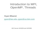 Introduction to MPI, OpenMP, Threads