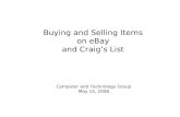 Buying and Selling Items on eBay and Craig’s List