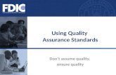 Using Quality  Assurance Standards
