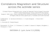 Correlations Magnetism and Structure across the actinide series