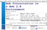Web Preservation in a Web 2.0 Environment