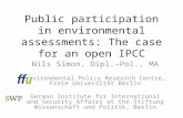 Public participation in environmental assessments: The case for an open IPCC