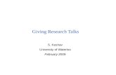 Giving Research Talks