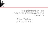 Programming in  Perl regular expressions and  m,s  operators