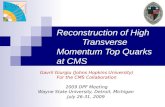 Reconstruction of High            Transverse Momentum Top Quarks at CMS