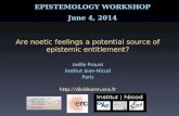 EPISTEMOLOGY WORKSHOP June  4, 2014