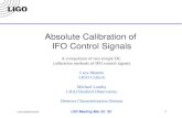 Absolute Calibration of  IFO Control Signals