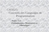 CSI3525:                                   Concepts des Languages de Programmation