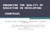 enhancing  THE QUALITY OF EDUCATION IN DEVELOPING                                  COUNTRIES