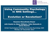 Using Community Psychology in NHS Settings…  Evolution or Revolution?