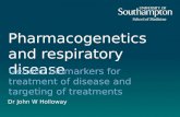 Pharmacogenetics and respiratory disease