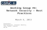 Working Group #4:  Network Security – Best Practices