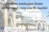 Proton emission from deformed rare earth nuclei