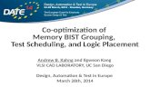 Co-optimization of  Memory  BIST Grouping,  Test  Scheduling, and Logic Placement