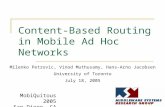 Content-Based Routing in Mobile Ad Hoc Networks