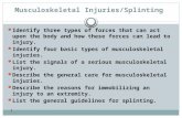 Musculoskeletal Injuries/Splinting