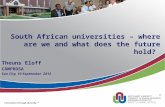 South African universities – where are we and what does the future hold?