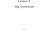 Lecture 5 SQL Continued