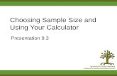Choosing Sample Size and Using Your Calculator