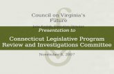 Presentation to Connecticut Legislative Program Review and Investigations Committee