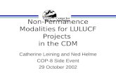 Non-Permanence Modalities for LULUCF Projects  in the CDM