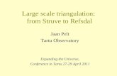 Large scale triangulation:  from Struve to Refsdal