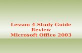 Lesson 4 Study Guide Review Microsoft Office 2003