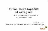 Rural Development strategies  Rural Directors Conference 1 st  December 2005